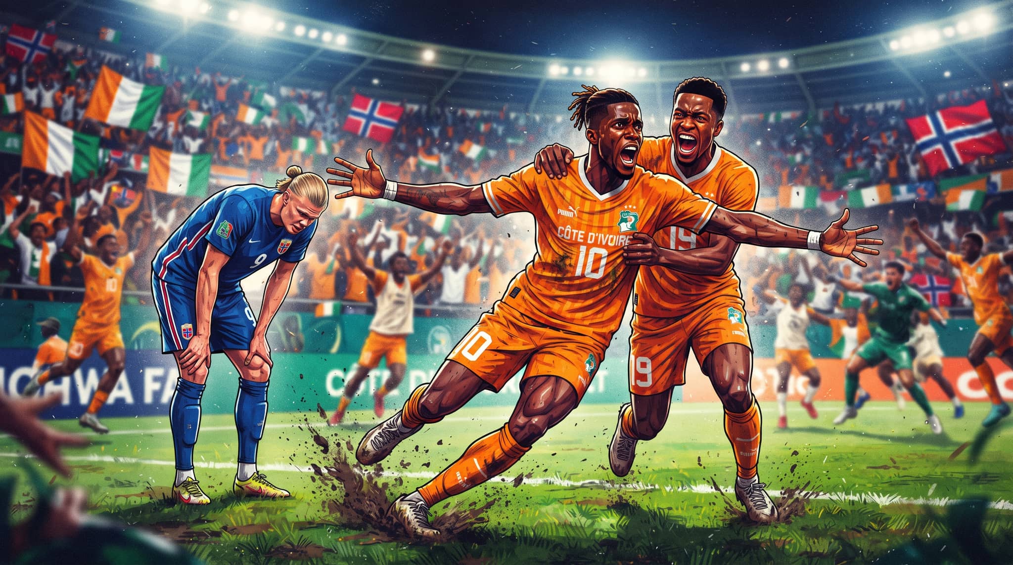 Côte d'Ivoire and Norway Combine for Three Goals to Decide Round of 32 Clash