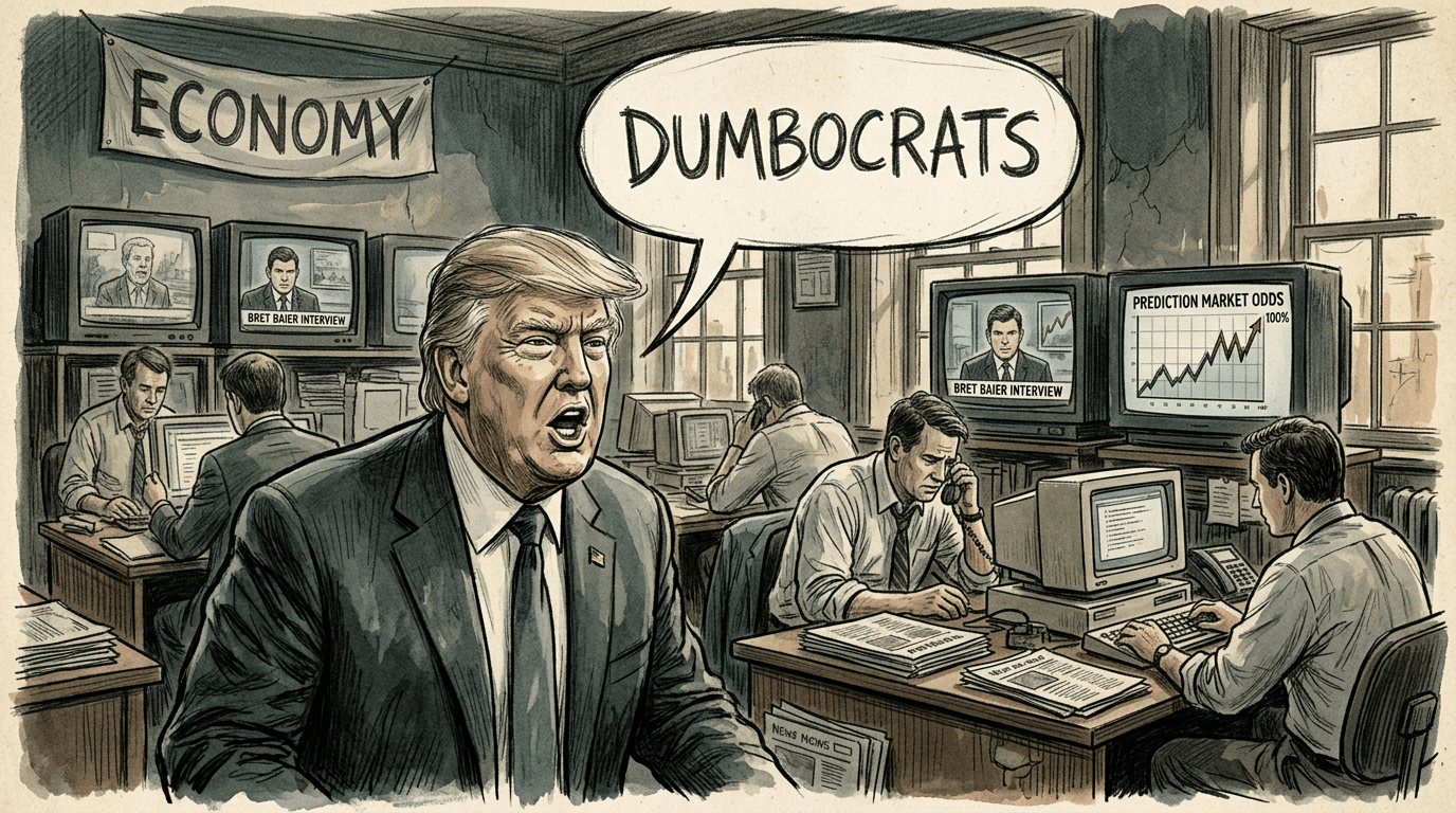 Trump's 'Dumbocrats' nickname pushes prediction market odds to near 100% ahead of Bret Baier interview