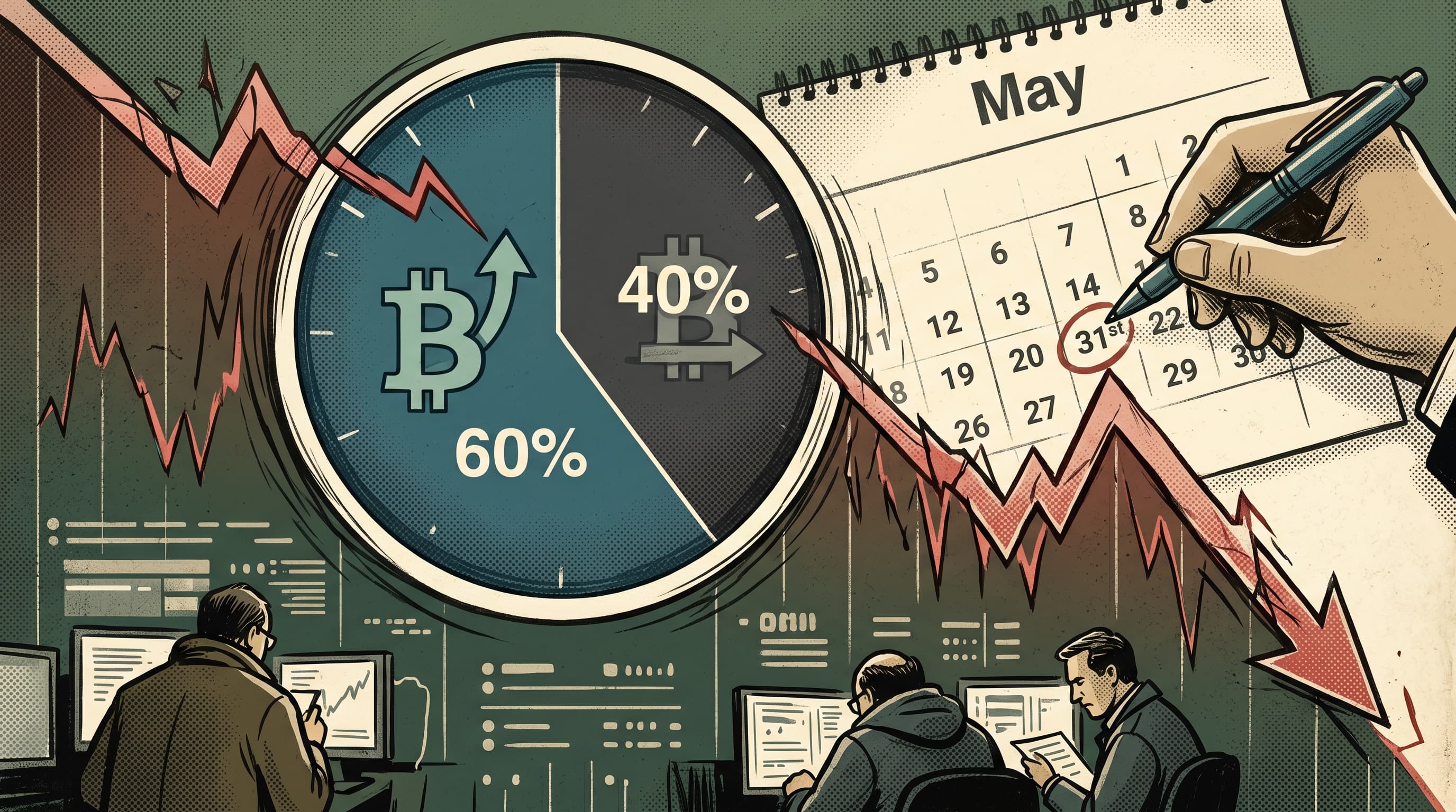 Prediction Market Bets 60% Bitcoin Will Hit $75,000 in May as Price Slide Accelerates