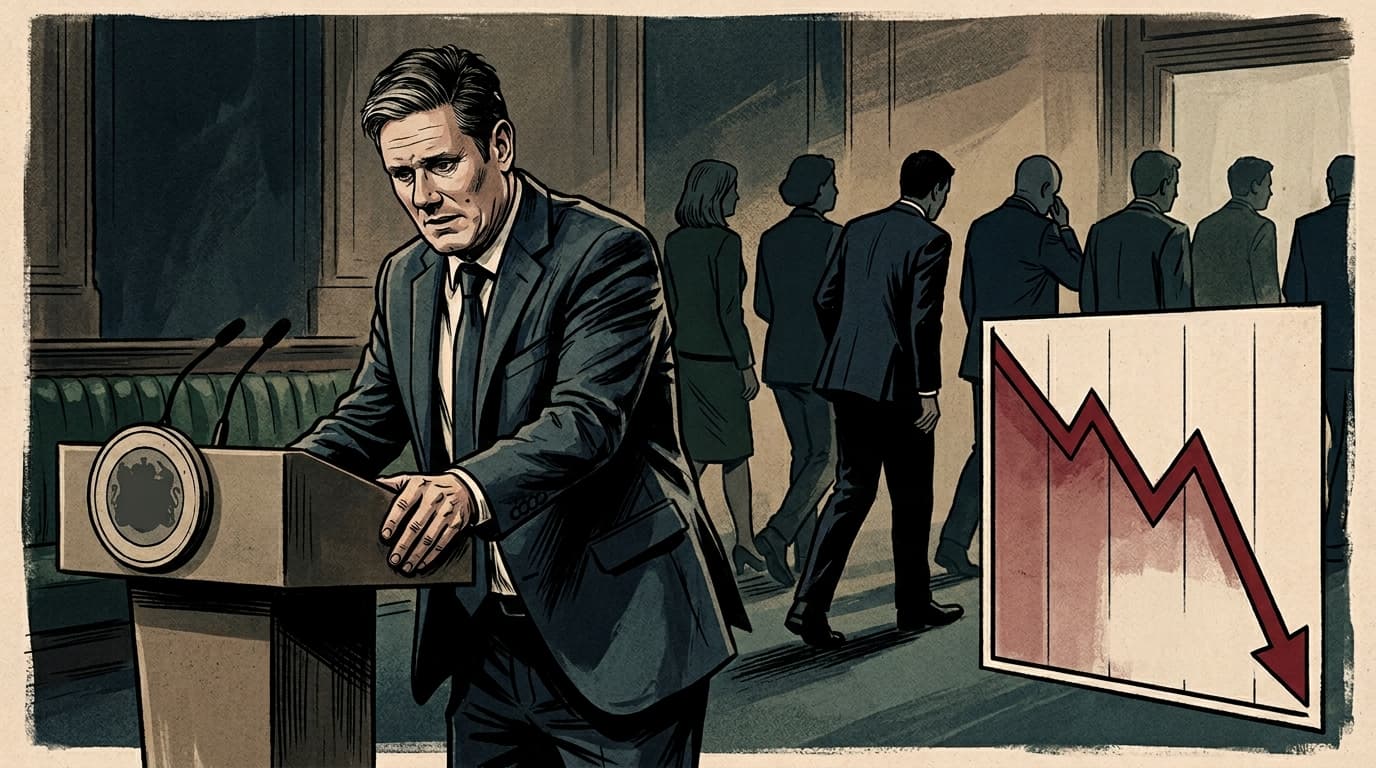 Starmer's Grip on Power Fades as Cabinet Defections Push Market to 87%