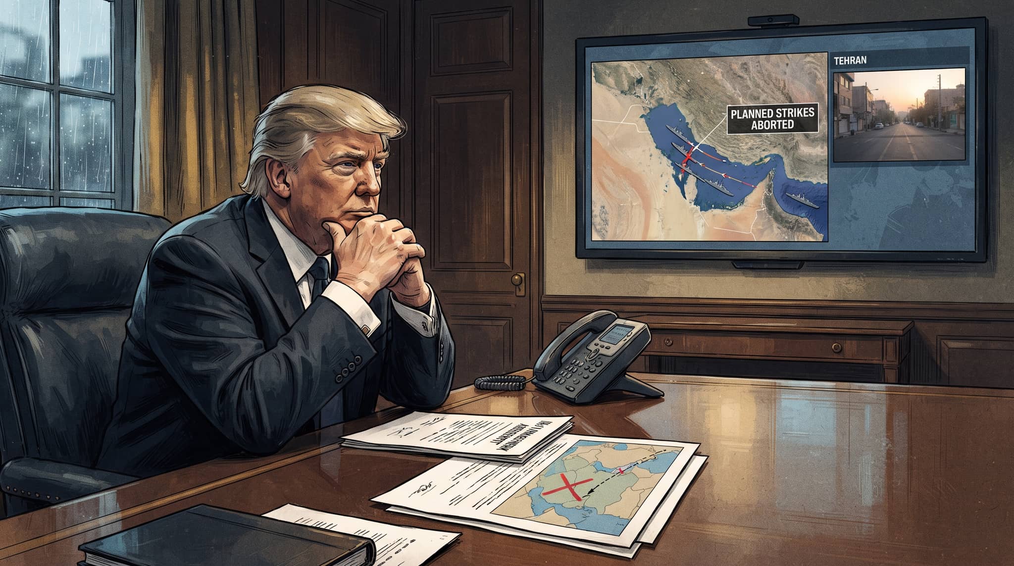 Trump Cancels Planned Iran Strikes After Announcing Deal Framework