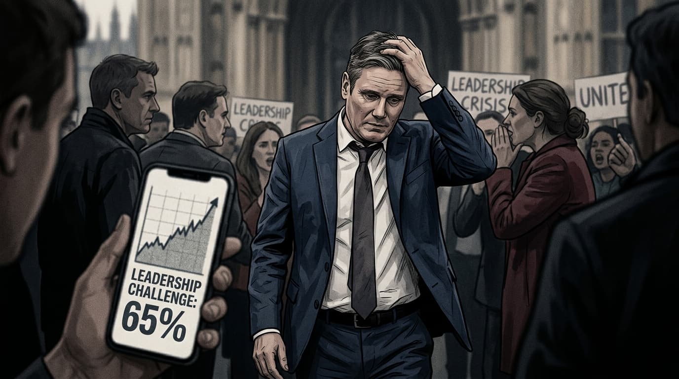 Starmer Leadership Crisis Drives Prediction Market Odds to 65% as Labour Revolt Intensifies